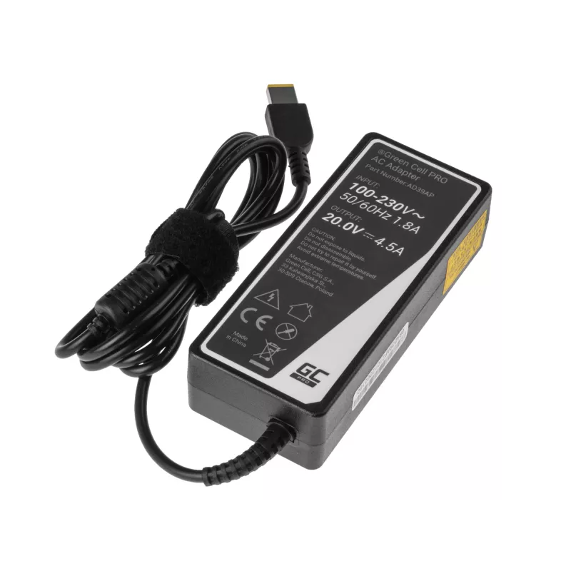 Fonte de alimentação Green Cell AD39AP 90W AC-DC 20V 4,5A para Lenovo (interior) preto