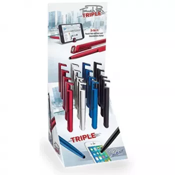 Caneta stylus WEDO Touchpen Triple sortida KS — caneta stylus 3 em 1 para ecrãs táteis capacitivos