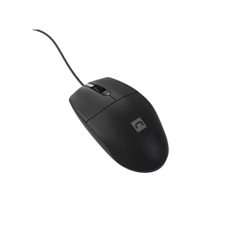 Rato de escritório com fios NATEC Ruff Plus USB Type-A, destro, 1200 DPI, 3 botões, preto
