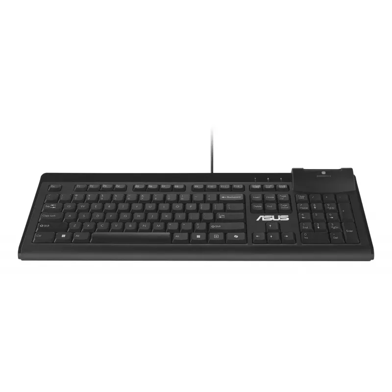 Teclado com fio de tamanho completo ASUS KU100 preto, layout estónio, USB Type-A, cabo de 2 m