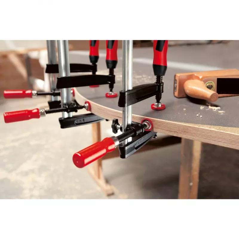 Grampo de canto Bessey KT5-1CP – grampo angular para uniões de placas e colagens