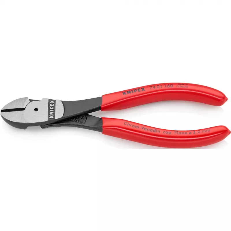 Alicate de corte Knipex 74 01 160, aço cromo-vanádio, punho de plástico