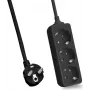 Extensão elétrica helos CLASSIC 3 tomadas, preto, 1,5 m cabo