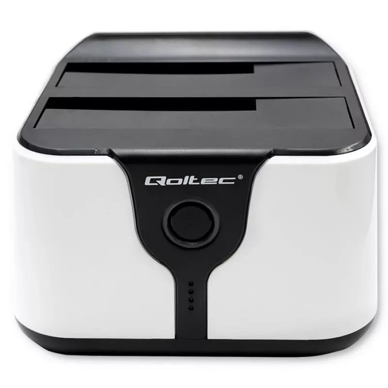 Qoltec 50309 Dock para HDD SSD 2.5 3.5 | SATA III | USB 3.0 | Super Speed 5 Gb/s | com função de clonagem