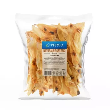 Petiscos para cães PETMEX Orelhas de coelho 500 g – snacks naturais de orelha de coelho, para higiene dentária, sem cereais e sem açúcar