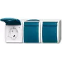 Tomada Busch Jaeger 2300/3 EBW-53 CEE 7/3 azul - branco (2084-0-0721)