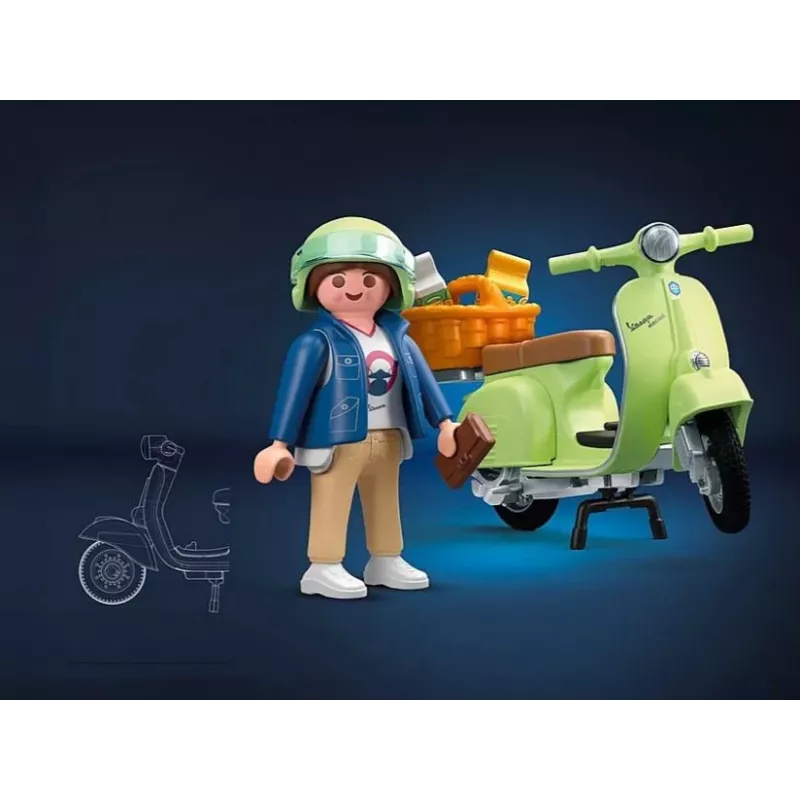 Conjunto de figuras Vespa 71621 1969 Vespa 150 Sprint Veloce, verde-claro