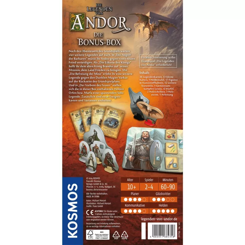 Die Legenden of Andor - Die Bonus-Box, expansão de jogo de tabuleiro