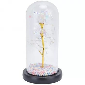 Rosa eterna em vidro Extralink Home, luz LED branca