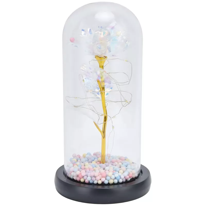 Rosa eterna em vidro Extralink Home, luz LED branca