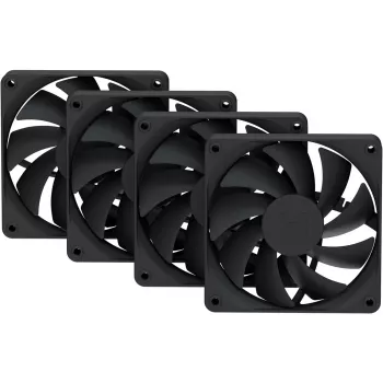 Ventoinha de caixa 120 mm pack de 4 HYTE FA12 preto, suporte PWM, montagem padrão de 120 mm