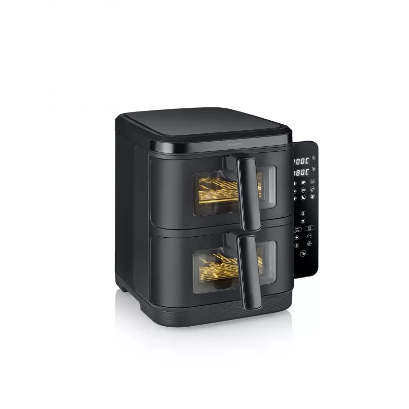 Fritadeira SEVERIN FR 2468 S-Fry Duo Stack 2-em-1 capacidade de cozedura, design de cesto duplo