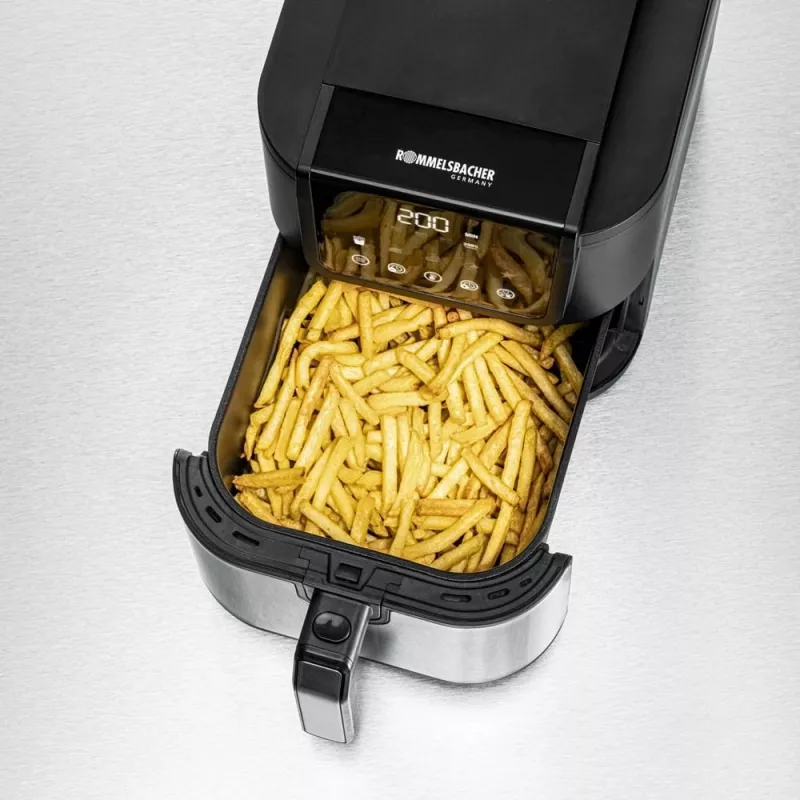 Fritadeira de ar quente Rommelsbacher FRH 1500 — 5 L, 1500 W, aço inoxidável/preto