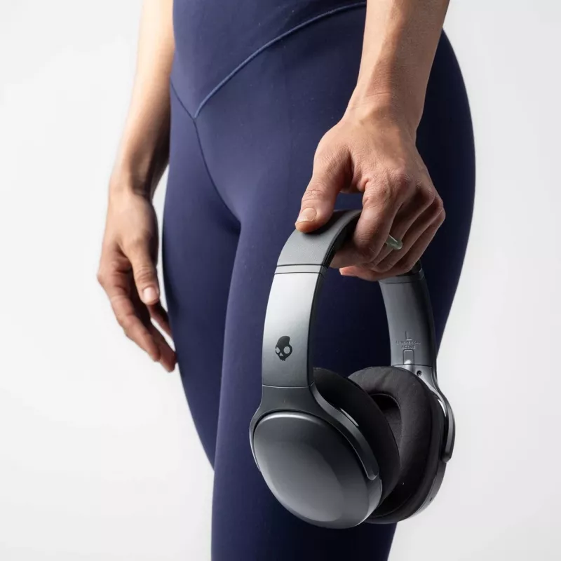 Skullcandy Crusher 540 Active S6EVW-T992 auscultadores over-ear, sem fios e com fio, Bluetooth, Sensory Bass, bateria de 40 h, dobráveis, Black Coal