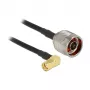 Cabo coaxial DeLOCK 0,3 m N/RP-SMA CFD200 preto