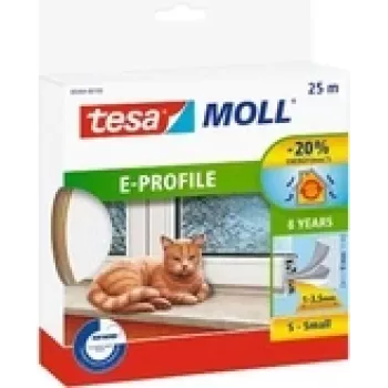 Fita de vedação Tesa Perfil E Branco 05464-00100-02 para vedação de arestas e juntas