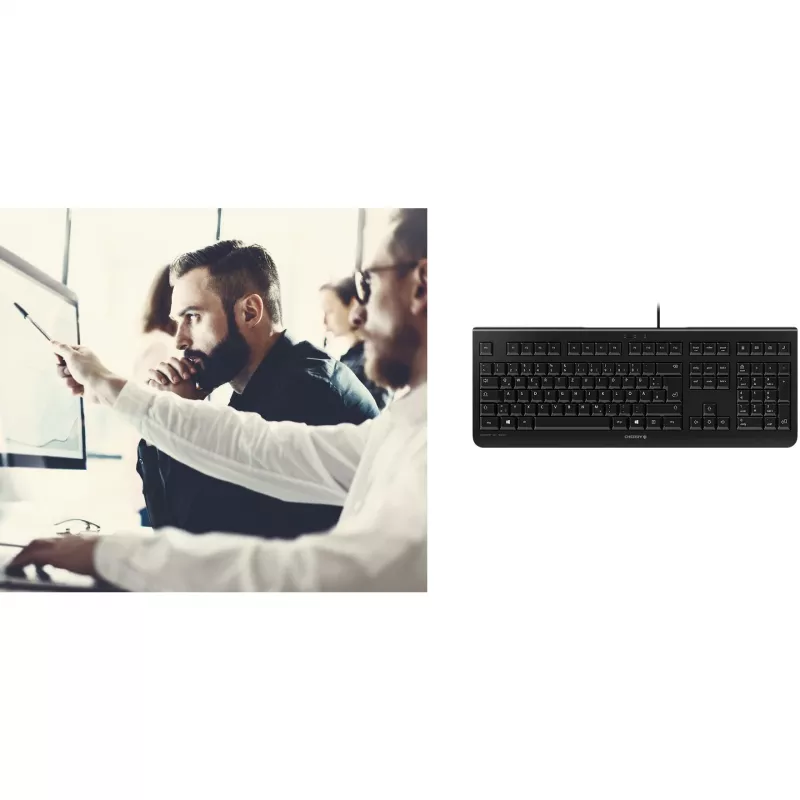 Teclado CHERRY KC 1000 Escritório USB QWERTY espanhol preto