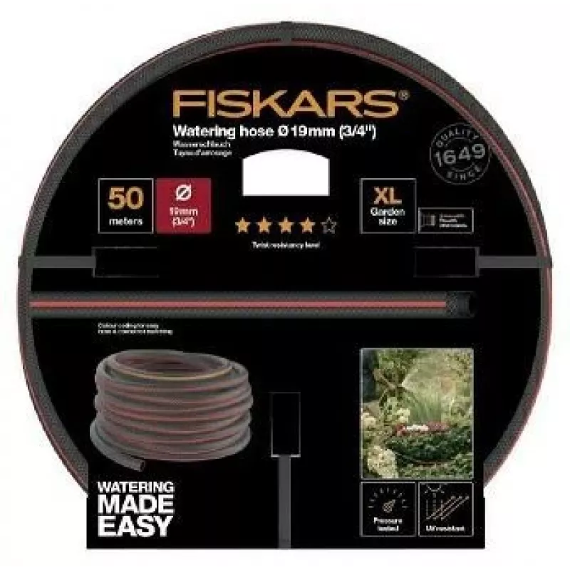 Mangueira de jardim Fiskars 1027111 50 m superficial preto vermelho