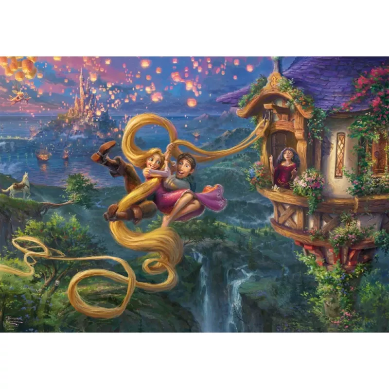 Puzzle de 1000 peças Schmidt Spiele Thomas Kinkade Studios 'Rapunzel: Tangled Up in Love' – 1000 peças