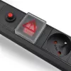 Qoltec 53996 régua de tomadas para RACK 19 | 1U | 16A | PDU | 8xFRANCÊS | 2m