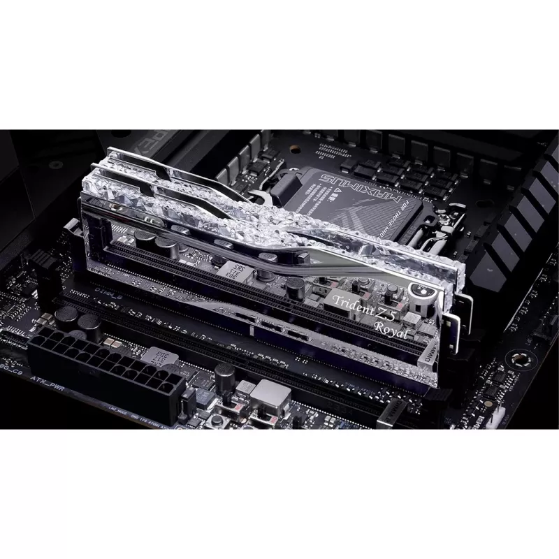 DIMM 32 GB DDR5-6400 (2x 16 GB) Dual-Kit, memória RAM prateado, F5-6400J3039G16GX2-TR5S, Trident Z5 Royal, INTEL XMP