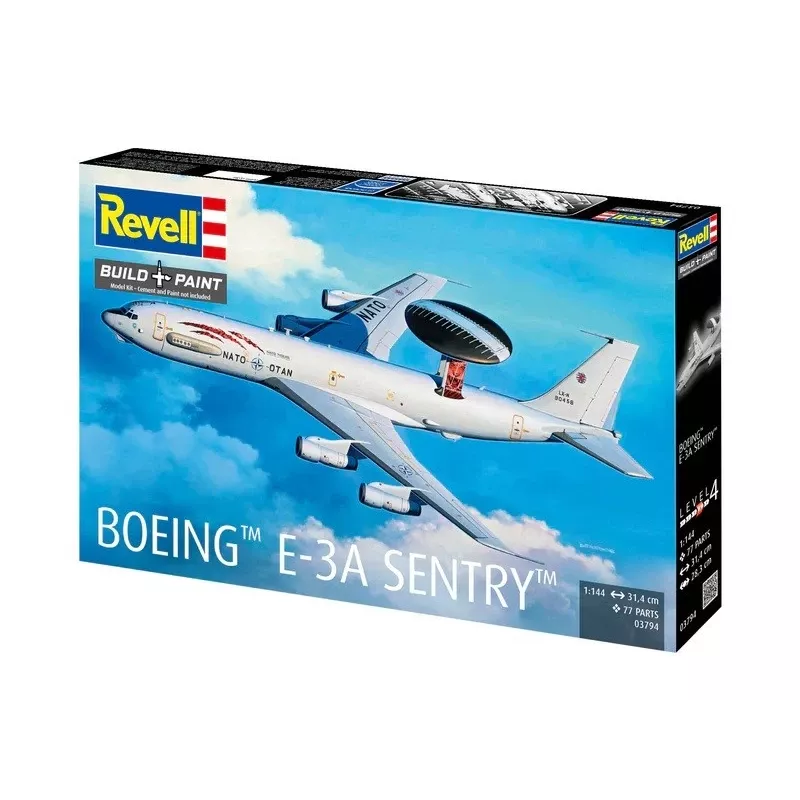 Modelo em plástico REVELL Boeing E-3A Sentry kit de modelo de avião à escala 1:144