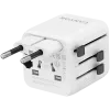 Adaptador de viagem CANYON OnTour One EU UK US AUS branco (CNS-TA1005W) – conversão universal de fichas para EU/UK/US/AUS