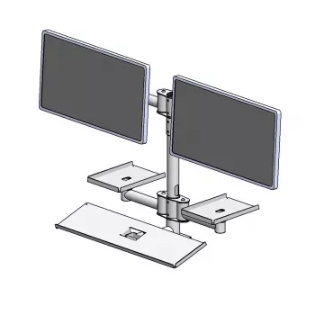 Barra de montagem em parede com dois braços de montagem de soluções ergonómicas, modelo EET063-02