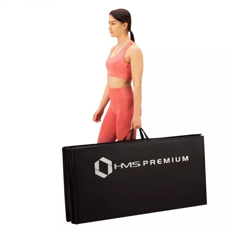Tapete de ginástica dobrável preto HMS Premium MGS01