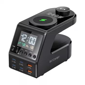 Despertador BlitzWolf BW-FW10 com 2×USB-A e 4 portas USB-C