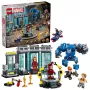 LEGO Marvel Laboratório de Armaria do Homem de Ferro 76315 conjunto de brincar – 384 peças, 5 minifiguras, área de exposição