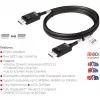 Club 3D CAC-1091 cabo DisplayPort 2.1, certificado VESA DP80, bidirecional, 4K120Hz / 8K60Hz / 10K30Hz, macho/macho, 1,2 m