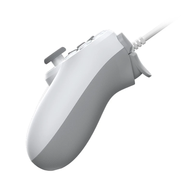 Comando gaming com fios GameSir T3 Lite WT branco – comando com fios ergonómico, compatível com PC