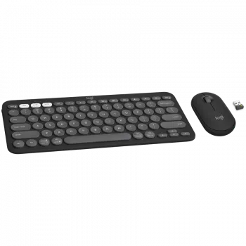 Logitech Pebble 2 Combo teclado rato incluído RF Wireless + Bluetooth QWERTY dinamarquês - finlandês - norueguês - sueco grafite (920-012257)
