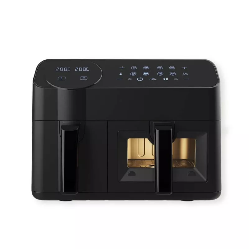 Fritadeira de ar quente elétrica Maestro MR-760 – aparelho de bancada com construção dupla, 3,5 L + 6 L, controlo tátil, 2000–2400 W, preto