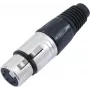 Conector XLR de 5 pinos Omnitronic 30208425, preto, conector fêmea de montagem em painel/cabo de 5 pinos