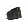 Fonte de alimentação NATEC Ribera NUC-2377 — 1×USB-A, 1×USB-C, saída de 3 A