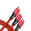 Cabo UNITEK C4049RD USB 1,2 m USB A USB C/Micro-USB B/Lightning vermelho