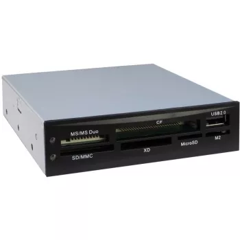 Inter-Tech Nitrox Multi Card Reader CI-02 - Leitor de cartões - 8,9 cm (3,5 polegadas) (CF I, CF II, MS, MS PRO, Microdrive, MMC, SD, MS Duo, xD, MS PRO Duo, TransFlash, microSD, SDHC, MS Micro)