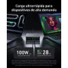 Carregador GeNPrime 200W GaN 4xUSB-C 2xUSB-A preto