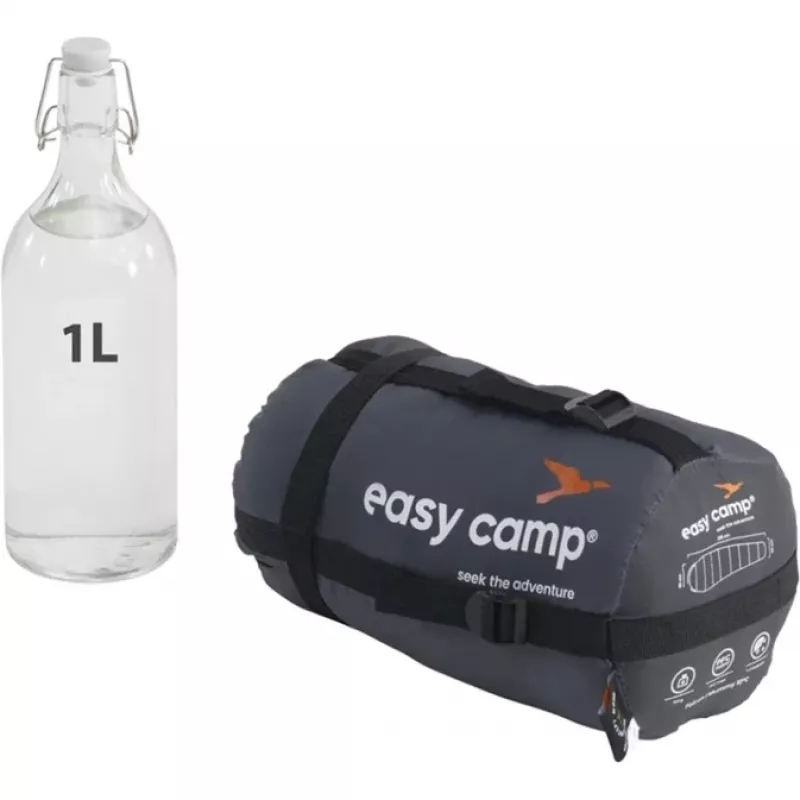 Saco de dormir easy camp Falcon I múmia 10°C cinzento – saco de dormir tipo múmia leve para uma pessoa, conforto 10°C