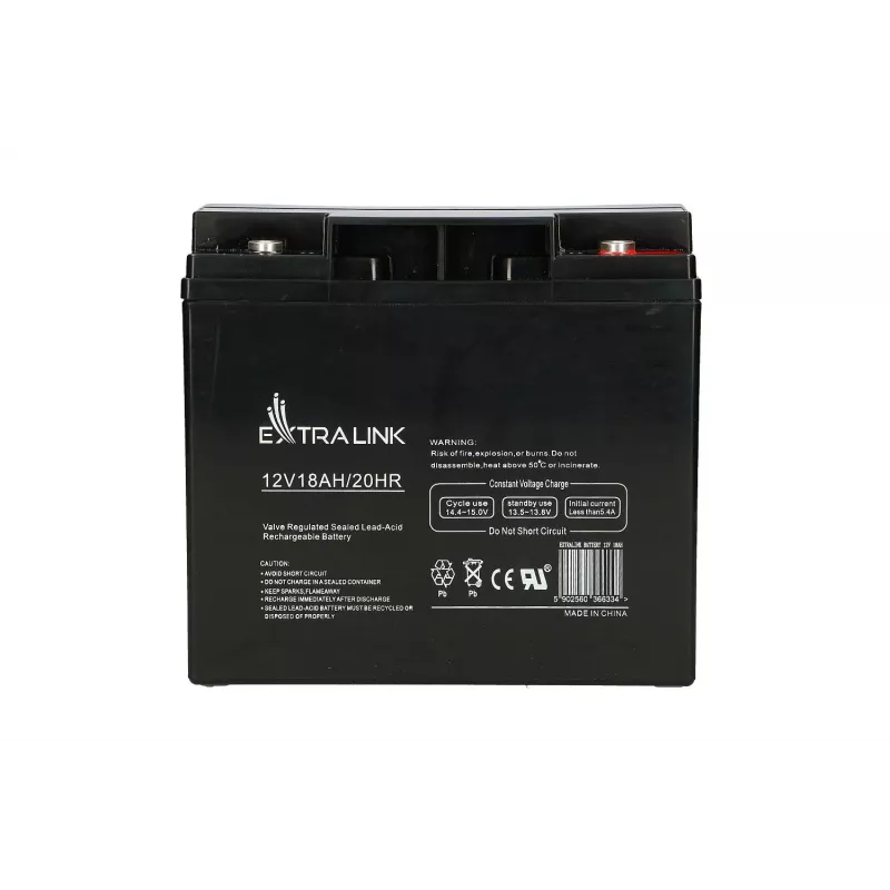 Bateria AGM Extralink 12V 18Ah sem manutenção