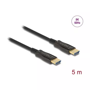 DeLOCK Cabo HDMI 5m Tipo A Ficha padrão Ficha 48 Gbit/s Preto