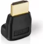 Adaptador HDMI helos BASIC 302028 — ficha HDMI para conector fêmea HDMI, em ângulo, suporta 1080p