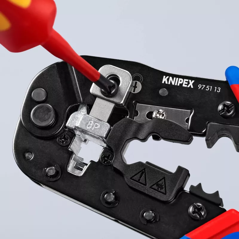 Alicate de crimpar cabos Knipex 97 51 13 preto, azul, vermelho