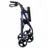 Andarilho com quatro rodas e assento, azul/preto