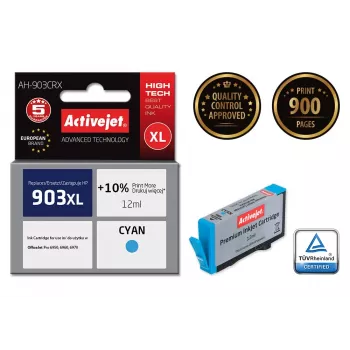 Tinteiro Activejet AH-903CRX (substituto para HP 903XL T6M03AE; Premium; 12 ml; ciano)