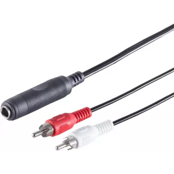 Cabo de áudio ShiverPeaks 3 polos 6,3 mm para RCA (Cinch) 0,2 m, modelo 30521