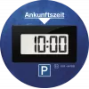 Discos de estacionamento eletrónicos Needit Park Lite One — azul, ABS/PMMA, CR‑2450 3V, 100×100×18 mm