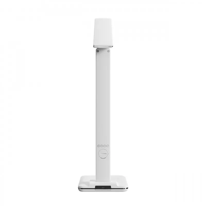Media-Tech MT222 Leditou candeeiro de secretária LED com carregador sem fios Qi de 15 W, relógio, despertador, termómetro, branco